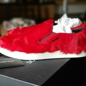Brand new with box dolce gabbana furry sneakers